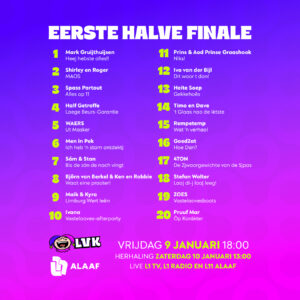 Overzicht 1e halve finale LVK 2026