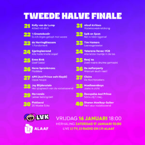 Overzicht tweede halve finale LVK 2026